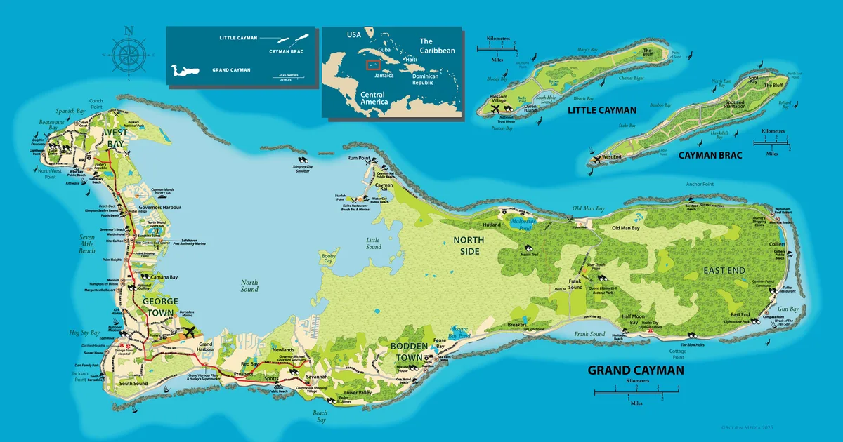 Grand Cayman Map Grand Cayman Map