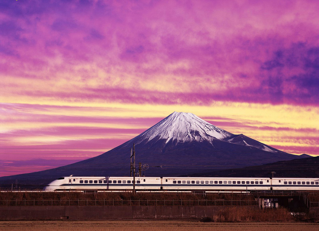 Shinkansen Bullet Train and Mount Fuji Shinkansen Bullet Train and Mount Fuji