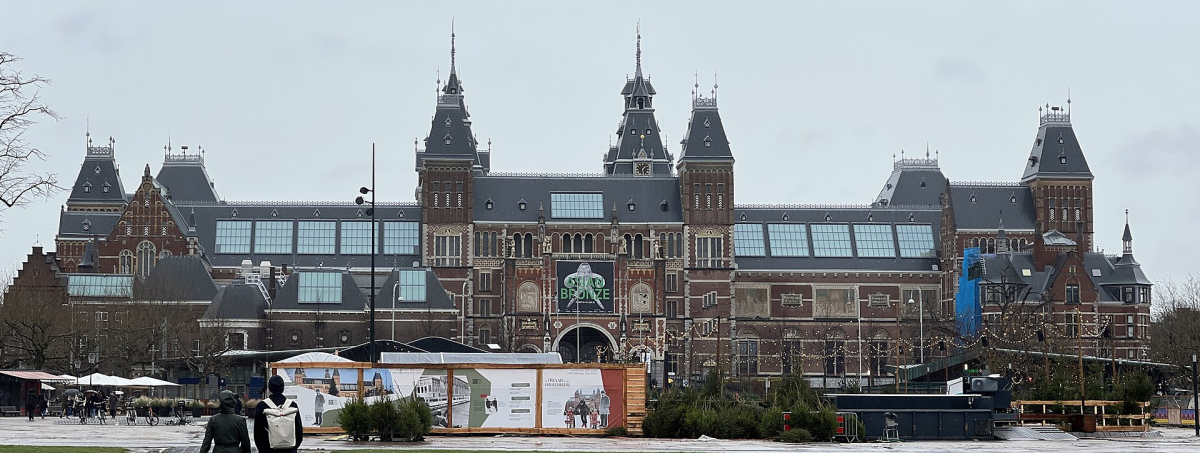 The Rijksmuseum viewed from Museumplein in November 2024. The Rijksmuseum viewed from Museumplein in November 2024.