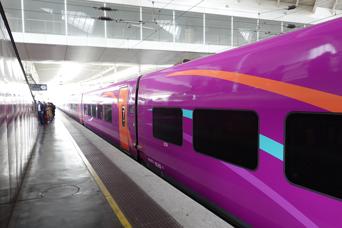 A train at Madrid Atocha station in 2022. A train at Madrid Atocha station in 2022.