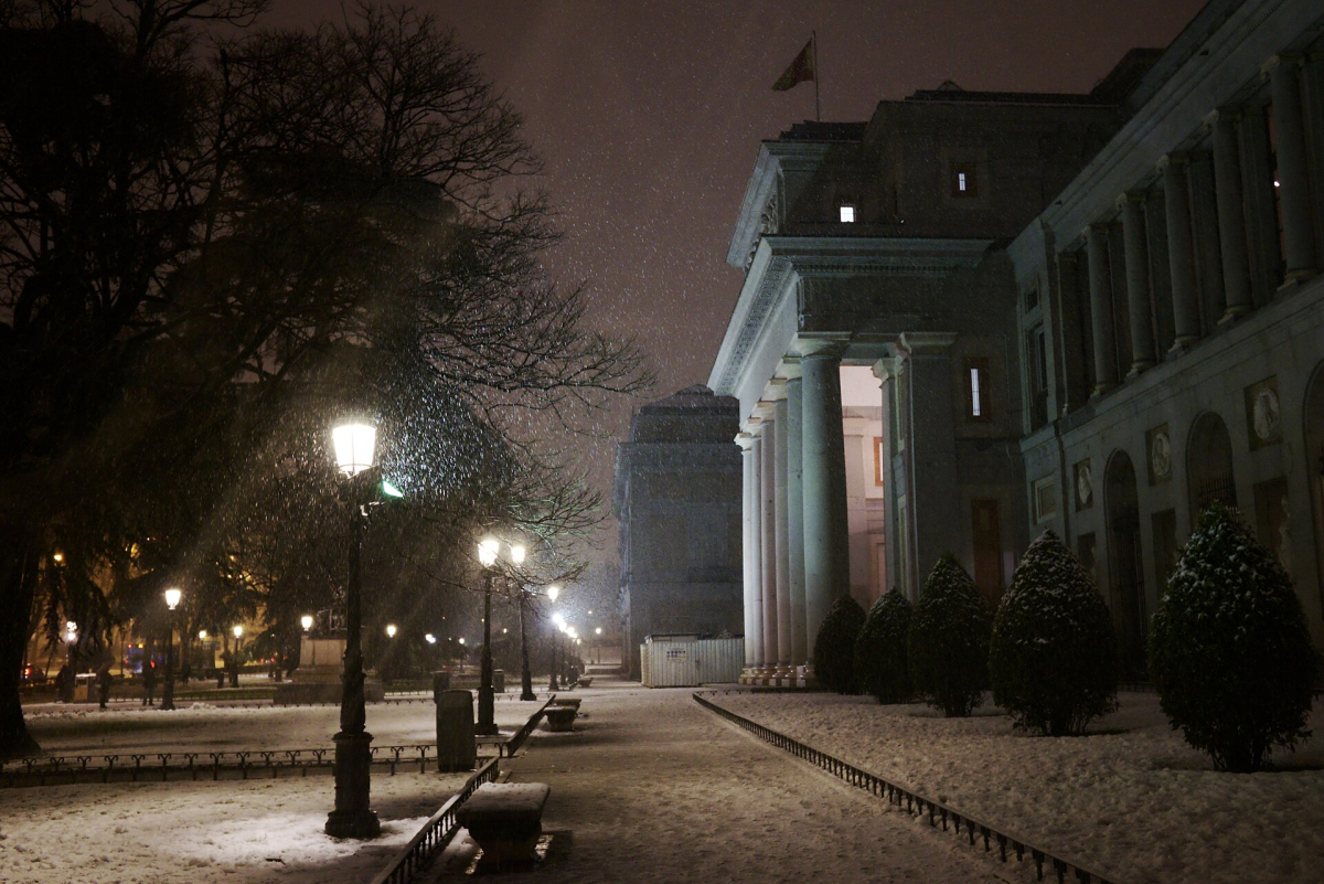 Snow outside the Prado in January 2021; this is an exceptional winter scene. Snow outside the Prado in January 2021; this is an exceptional winter scene.