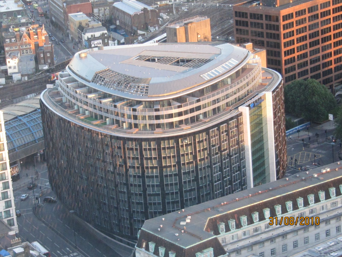 Park Plaza London Westminster Bridge seen from the London Eye; room views depend on the category booked.