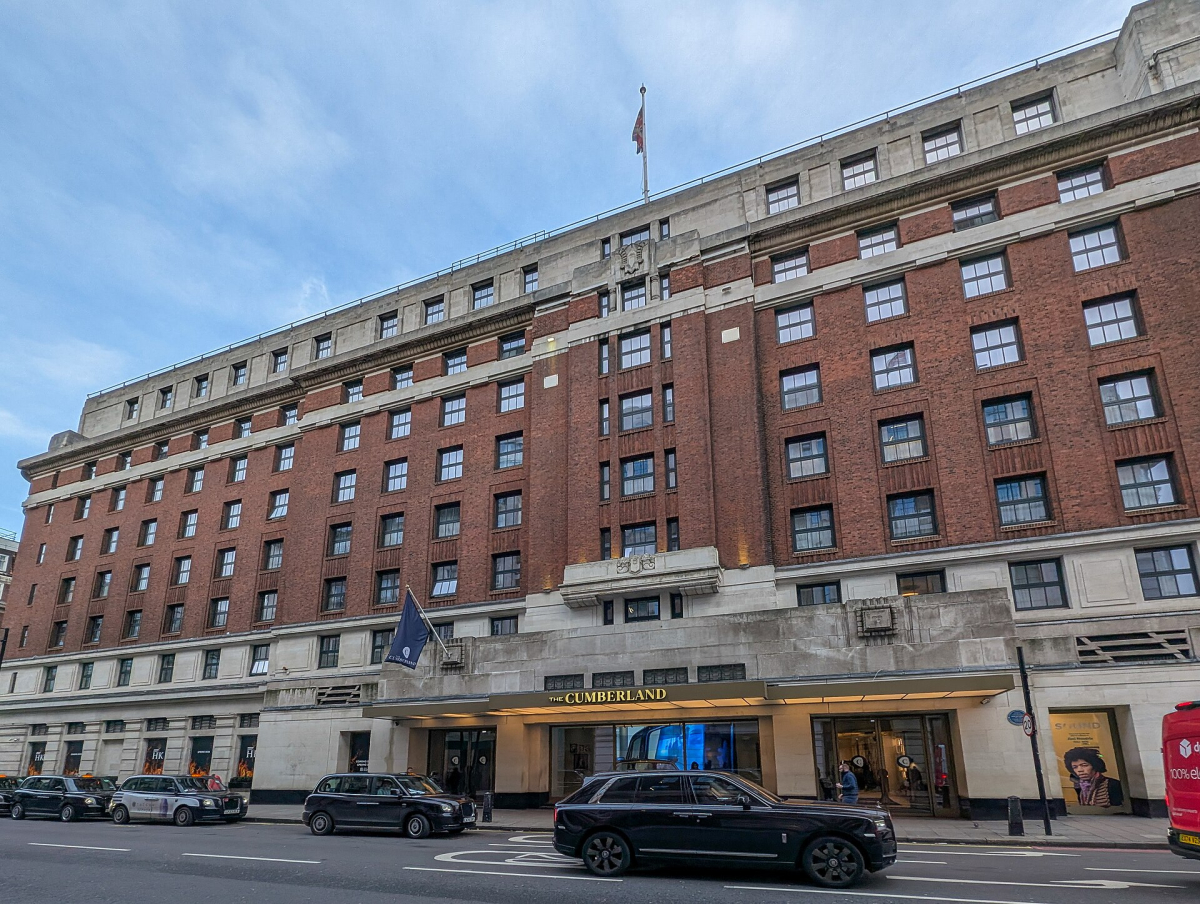 The Cumberland hotel on Great Cumberland Place, photographed in January 2026.